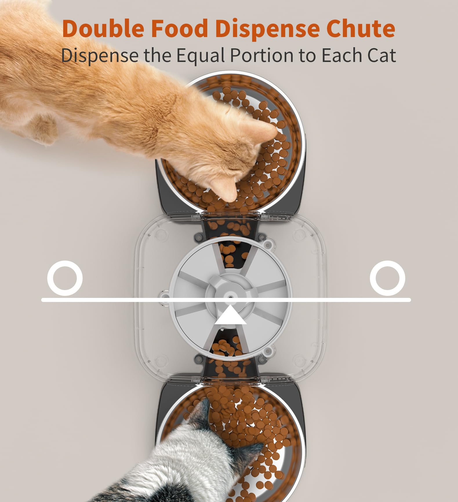 Automatic Cat Feeder 3.5L with Dual Food Bowls Black
