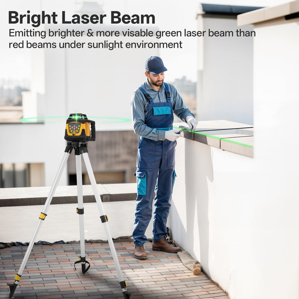 Green Self-Leveling Rotary Laser 2000ft Range IP66