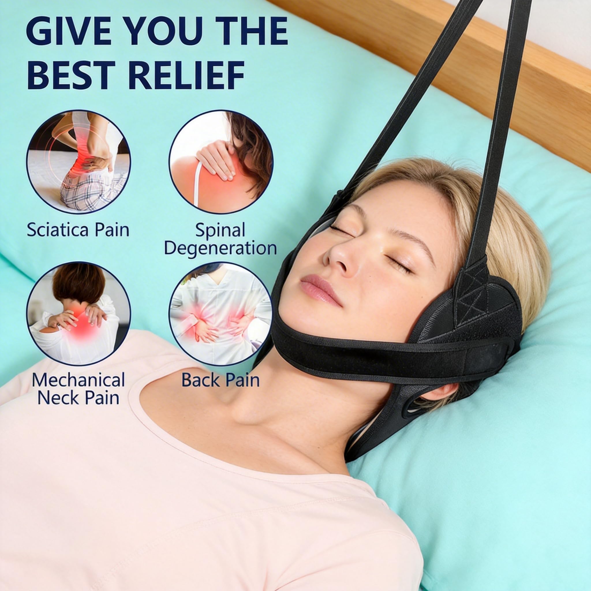 Open-Box New Lixzordian Cervical Neck Traction Device w Ear Holes - Neck Hammock Retail $22.00