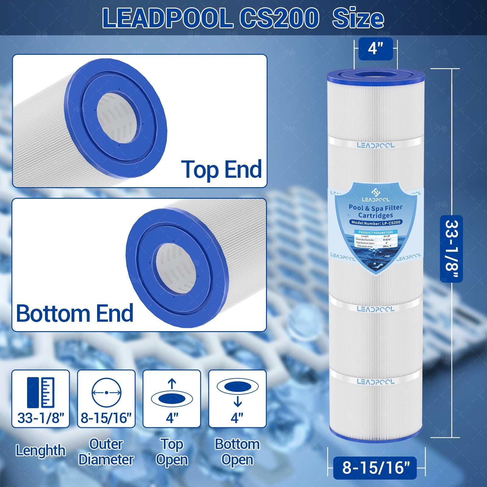 New Leadpool Jandy CS200 Replacement Filter Cartridge - 200 Sq. Ft.