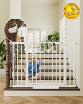 5 Baby Gate Adjustable 29.7-46 Wide Pressure Mounted White