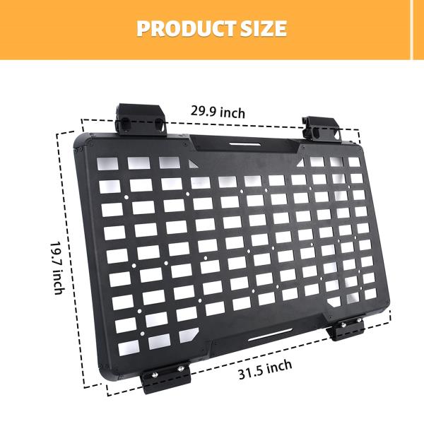 Rear Window Molle Panel Modular Storage System for 2018-2025 Jeep Wrangler JL 4 Doors Driver Side