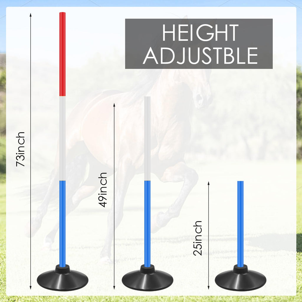 Set 6FT Adjustable Pole Bending Training Poles for Horses Multi-Color