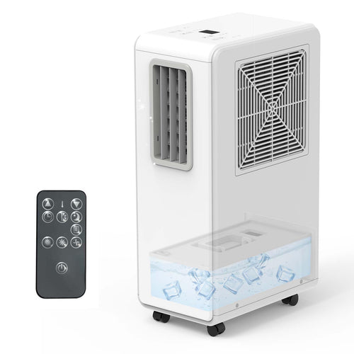 BTU Portable Air Conditioner Cools 110 Sq Ft Quiet White