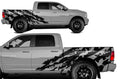Matte Black Shred Side Graphics Kit for Dodge Ram 5.7 Bed