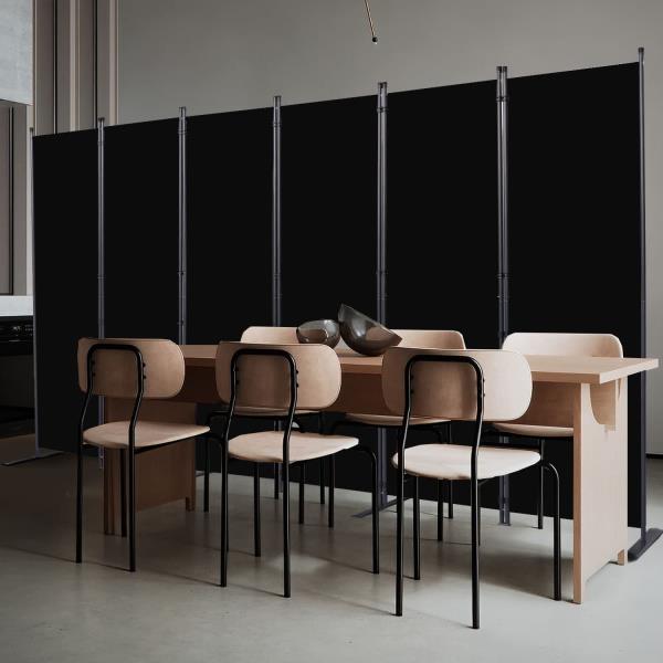 -Panel Folding Room Divider Privacy Screen Black