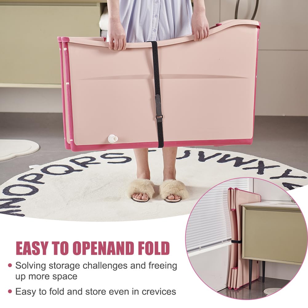 Pink Large Foldable Portable Baby Bathtub