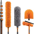 30 Foot High Reach Duster Kit with 5-24 ft Extension Pole // High Ceiling Dusting and Window Cleaning Kit with Telescopic Pole // Window Washer & Squeegee, Cobweb Duster, Fan Blade and Feather Duster Retail $99.00