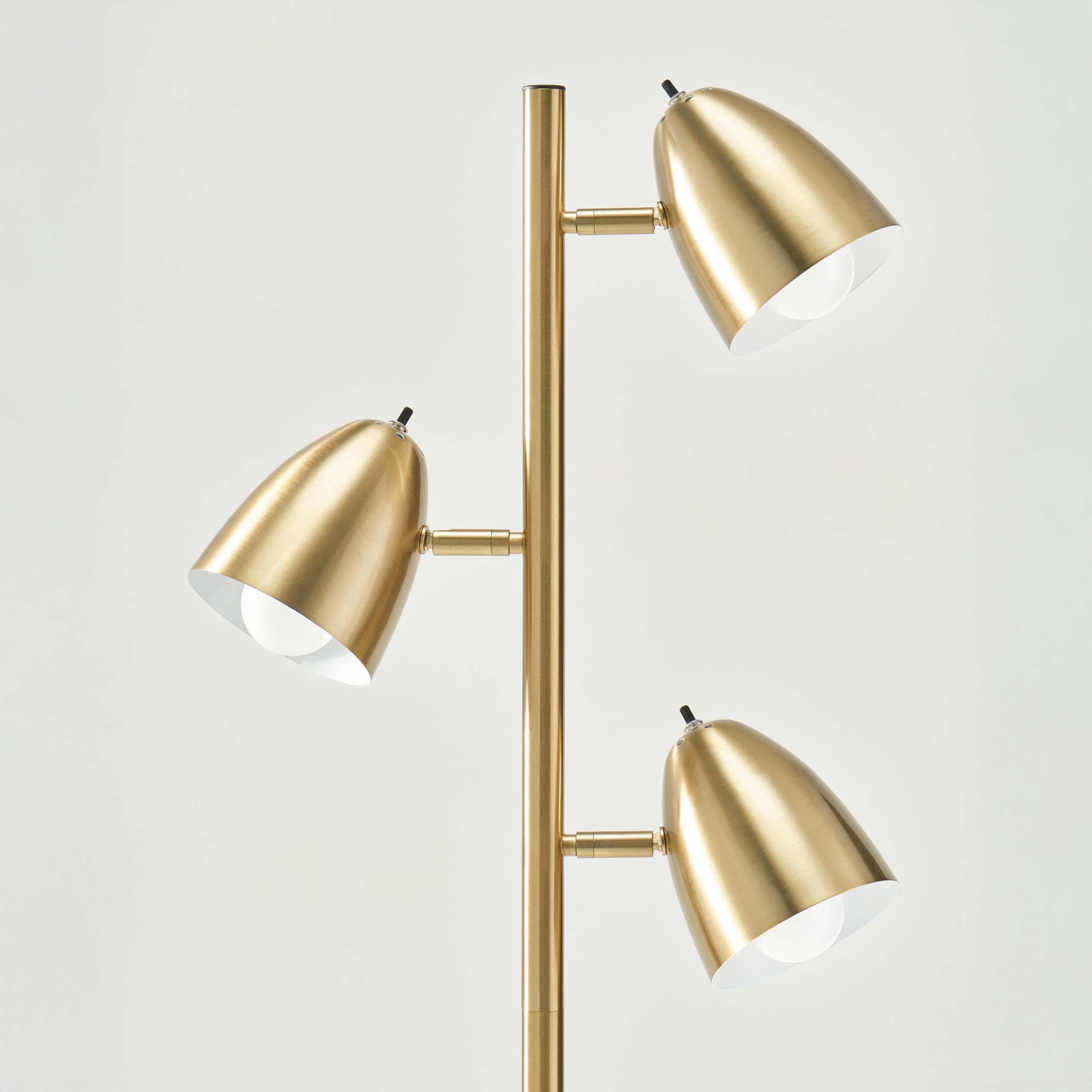 As-Is New Brightech Jacob LED Floor Lamp with Adjustable 3 Light Tree - Antique Brass Retail $99.00