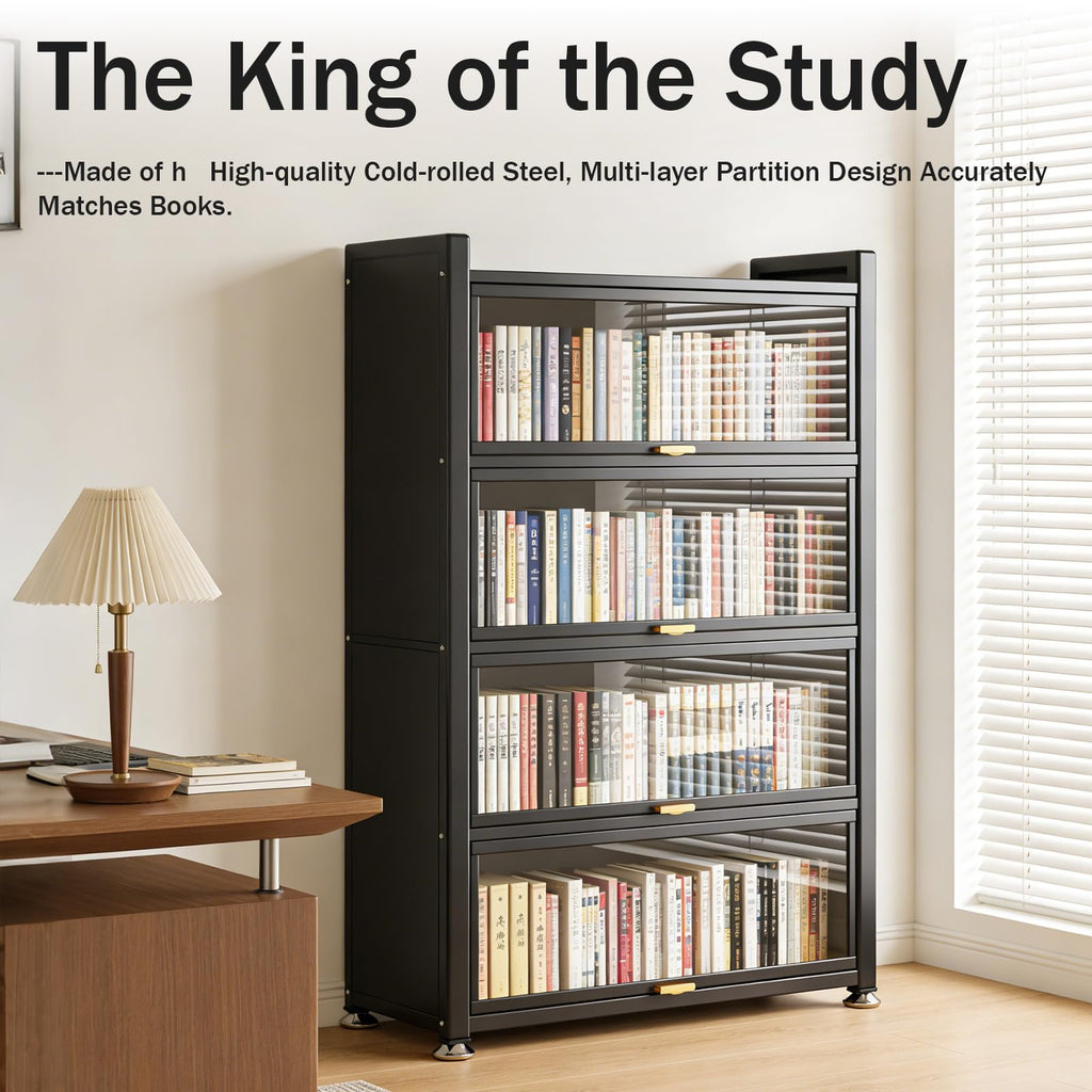 Black 4-Tier Display Cabinet Open Box New Retail $120