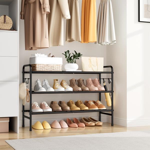 VILICK Metal Shoe Rack for Closet 33" Wide Shoe Organizer for Entryway