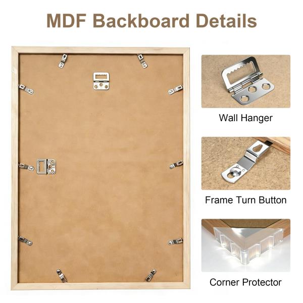 12x18 Poster Frame Natural Wood with Plexiglass 1 Pack