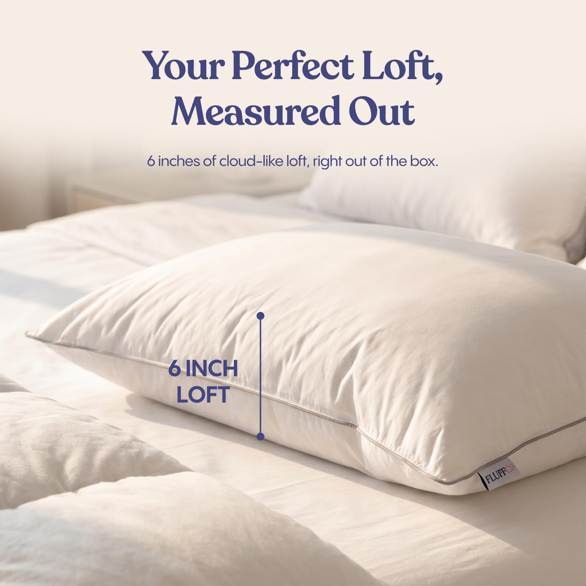 -Pack Down Alternative King Bed Pillow White Soft 300TC Cotton Shell