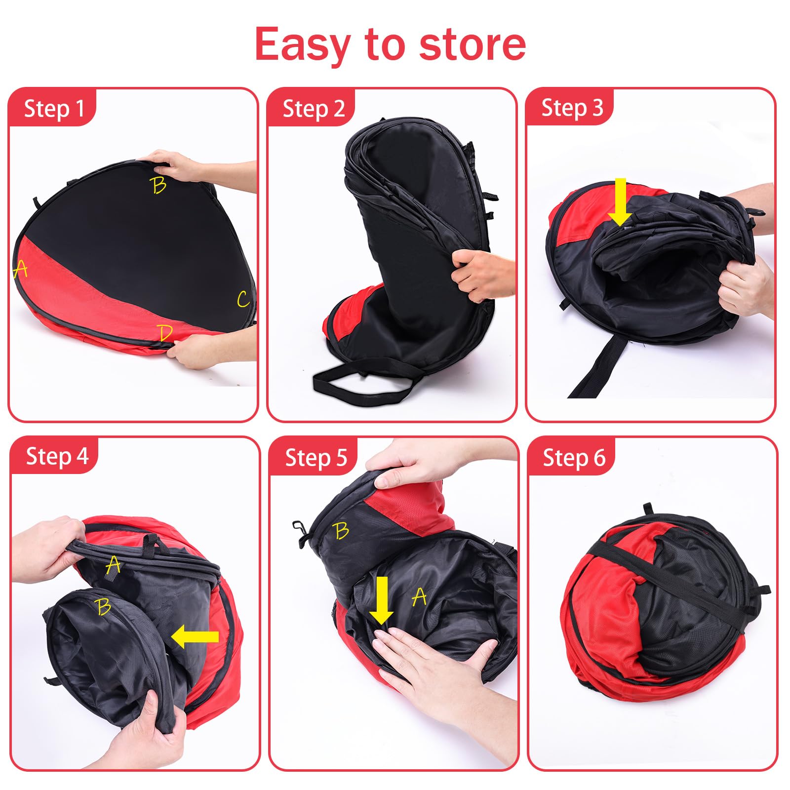 Foldable Portable Pet Brooder Box Playpen Black-Red Oxford Fabric
