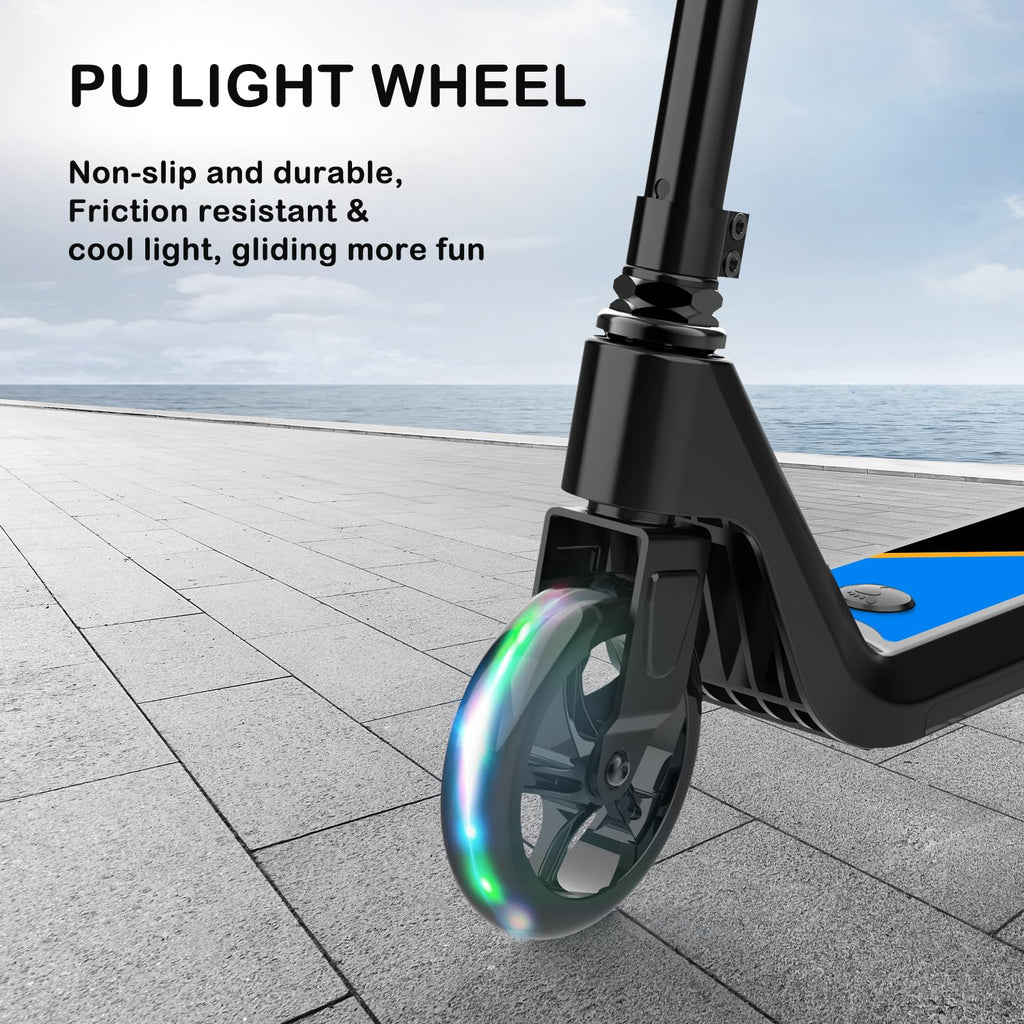 New LINGTENG Kids Electric Scooter with Kick-Start Adjustable SpeedHeight Flash Wheel  Deck Lights. Retail $159.00