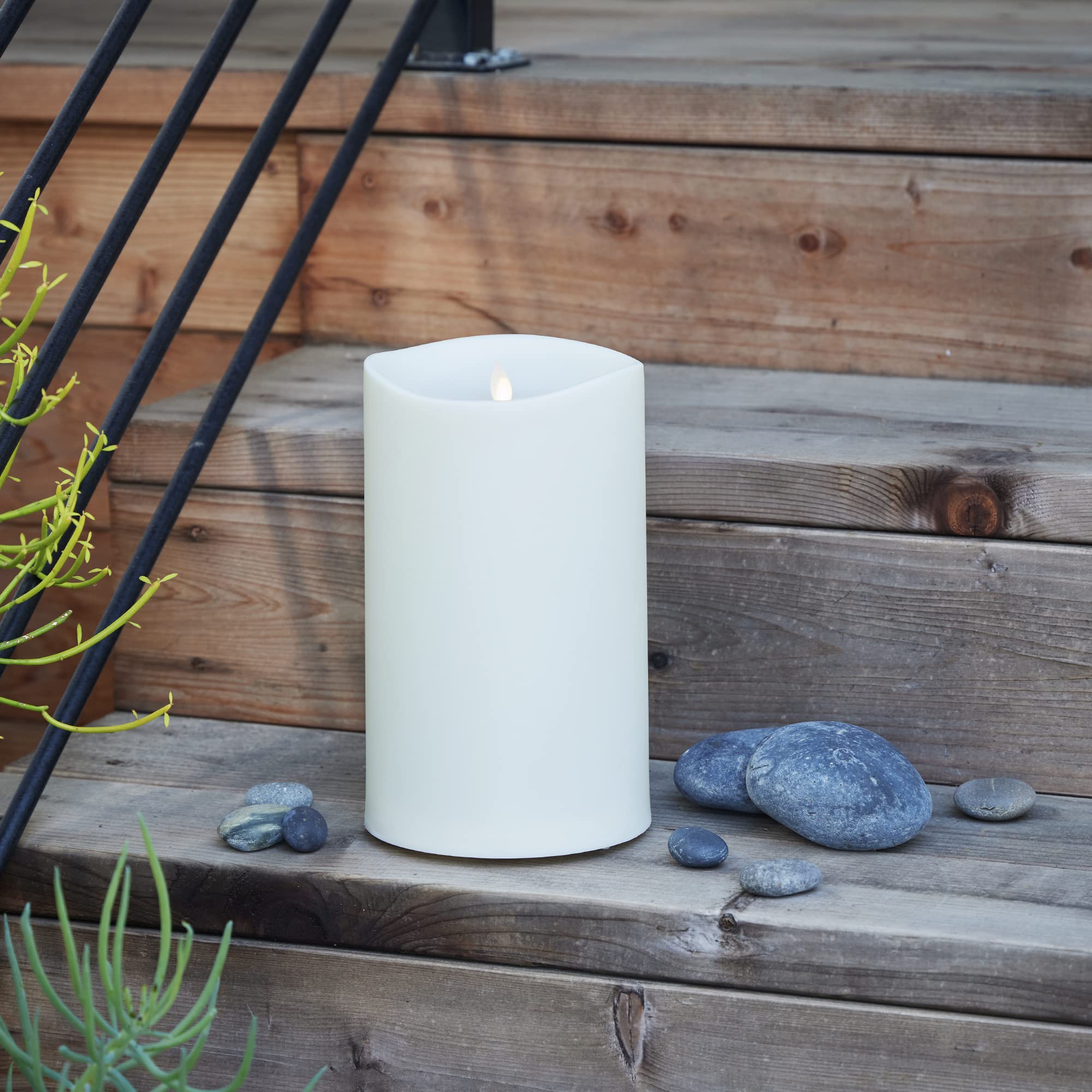 Ivory Moving Flame LED Pillar Candle 6x11