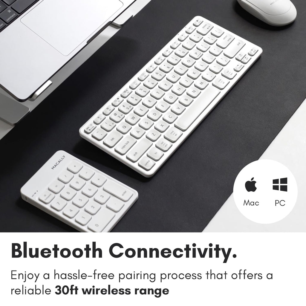 Open-Box New Macally Bluetooth 18-Key Rechargeable Wireless Numpad - White Retail $29.00