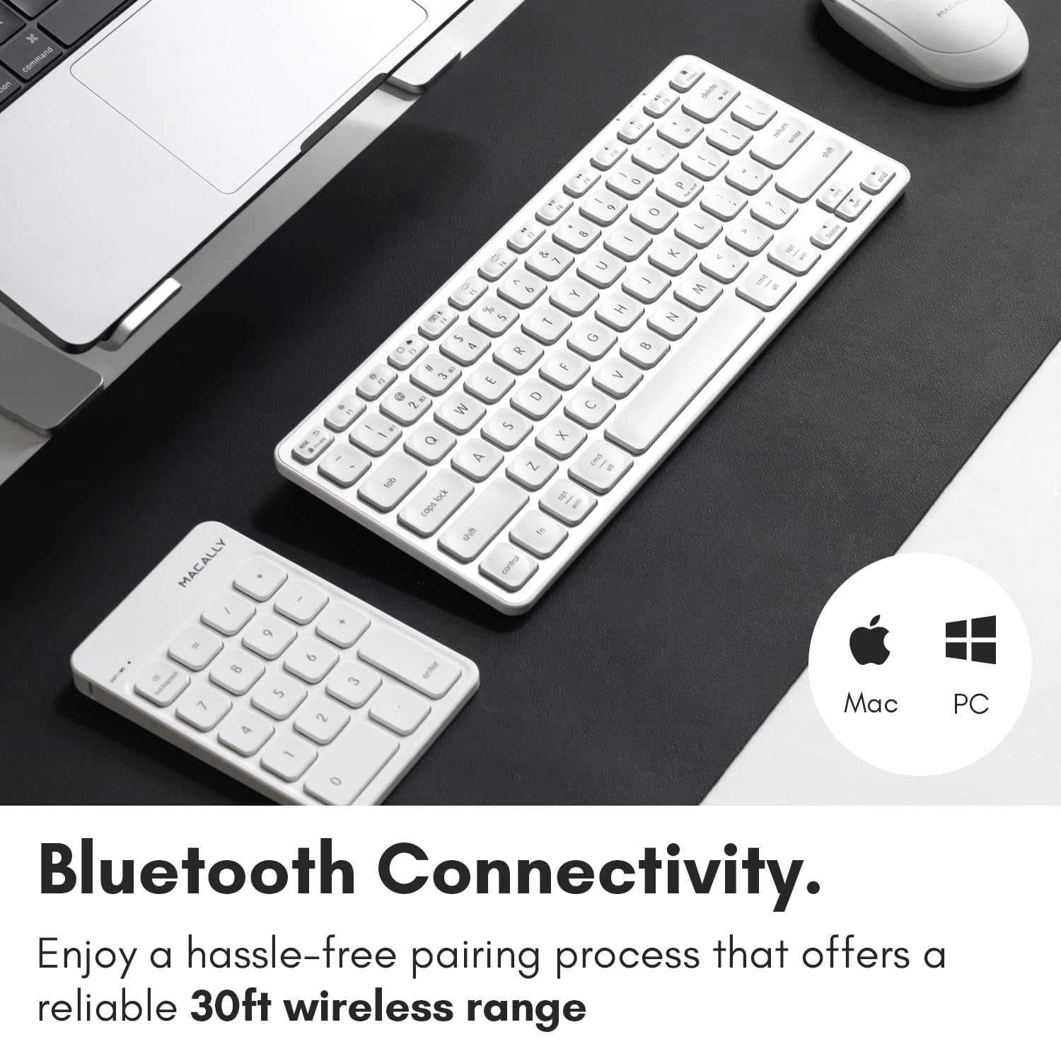 Open-Box New Macally Bluetooth 18-Key Rechargeable Wireless Numpad - White Retail $29.00