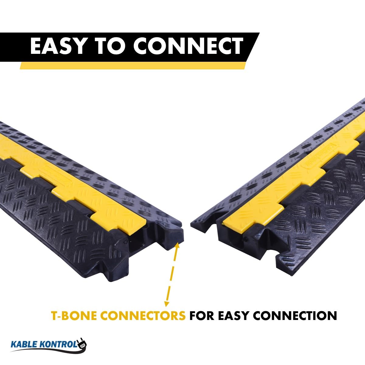 Heavy Duty 1 Channel Cable Protector Ramp Atlas CP9896 Black  Yellow 39 L 24000 Lbs