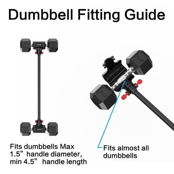 Dumbbell Converter Bar for Barbell Set Adjustable Weights up to 220LB Capacity Red - $69.00