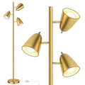 Brushed Gold Tree Floor Lamp with 3 Light Bulbs Standing Tall Pole Lamp 3 Adjustable Arms Retail $61.00