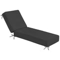 Olefin Chaise Lounge Cushion Water-Resistant Patio Lounger Pad Dark Gray 80 x 26 x 6 Inches