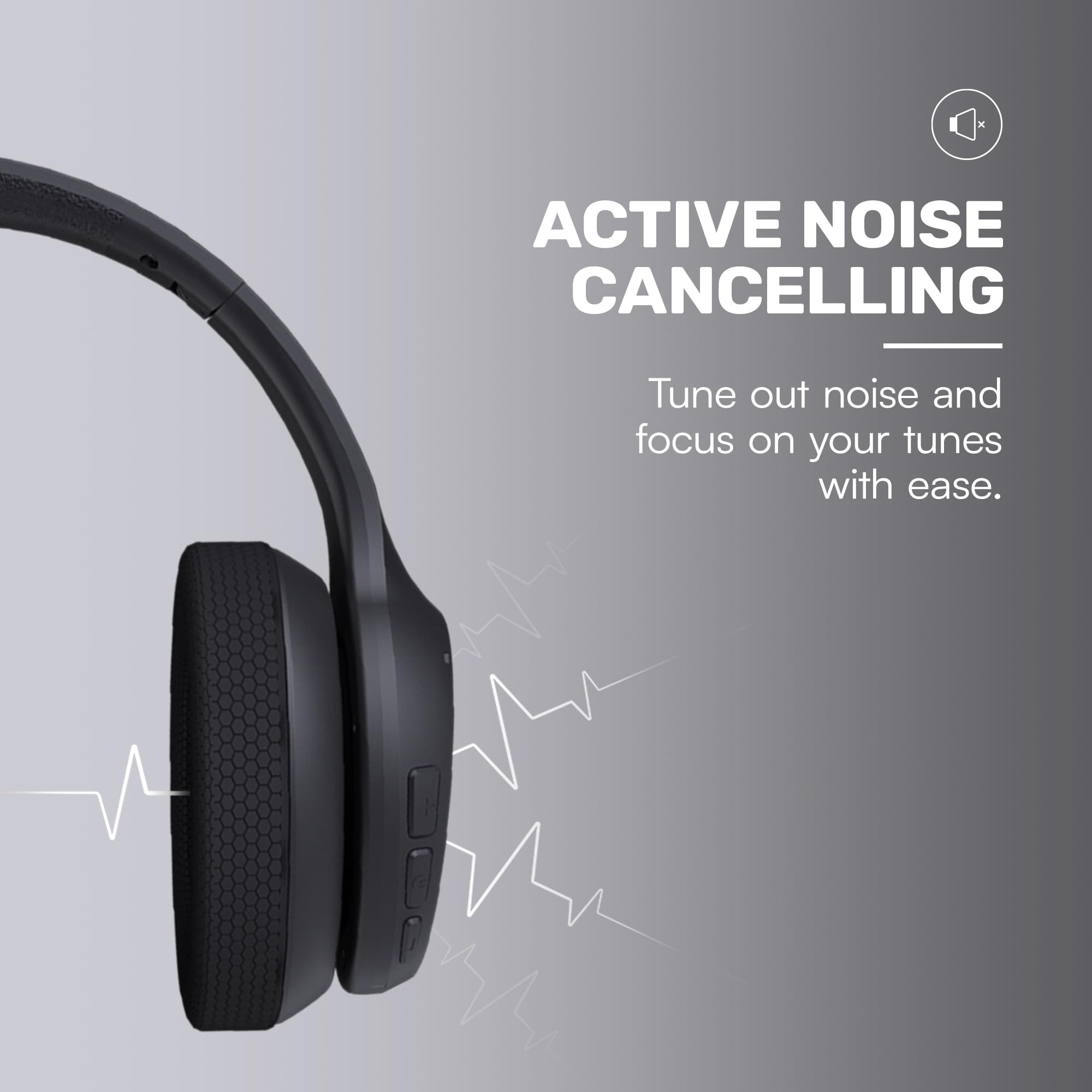 New Open-Box Raycon RBH841-23E Fitness BT ANC Awareness Mode 45H Battery Headphones Retail $129.00
