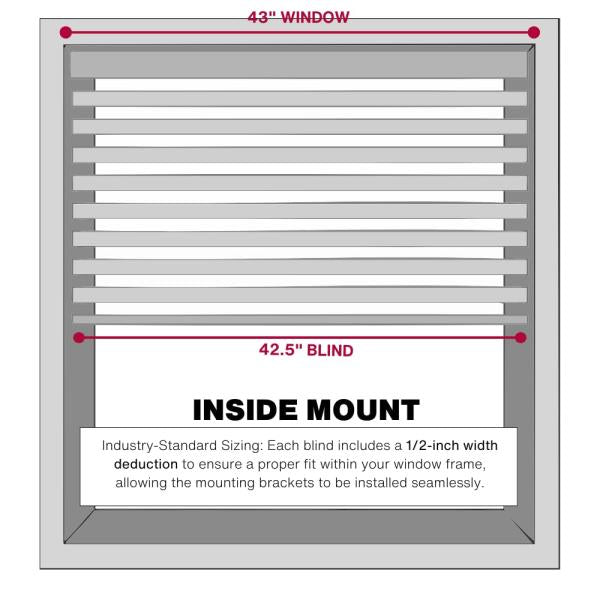 Embossed Faux Wood Blind 43 x 72 Bright White