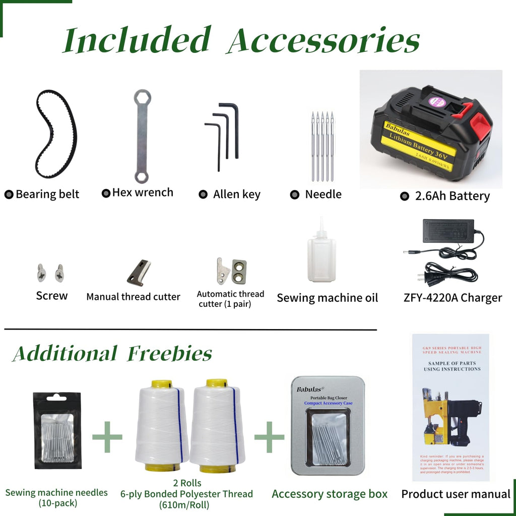 Yellow Cordless Portable Industrial Bag Closer for Woven  Canvas Bags