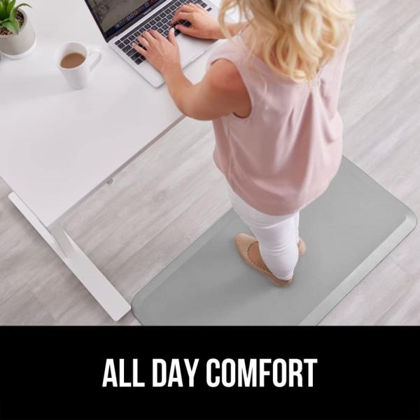 GORILLA GRIP Cushioned Antifatigue Kitchen Mat for Floor, 20x32, Light Gray Retail $46.00