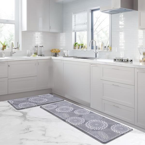 Cushioned Anti-Fatigue Kitchen Floor Mat 0.40 Thick Grey