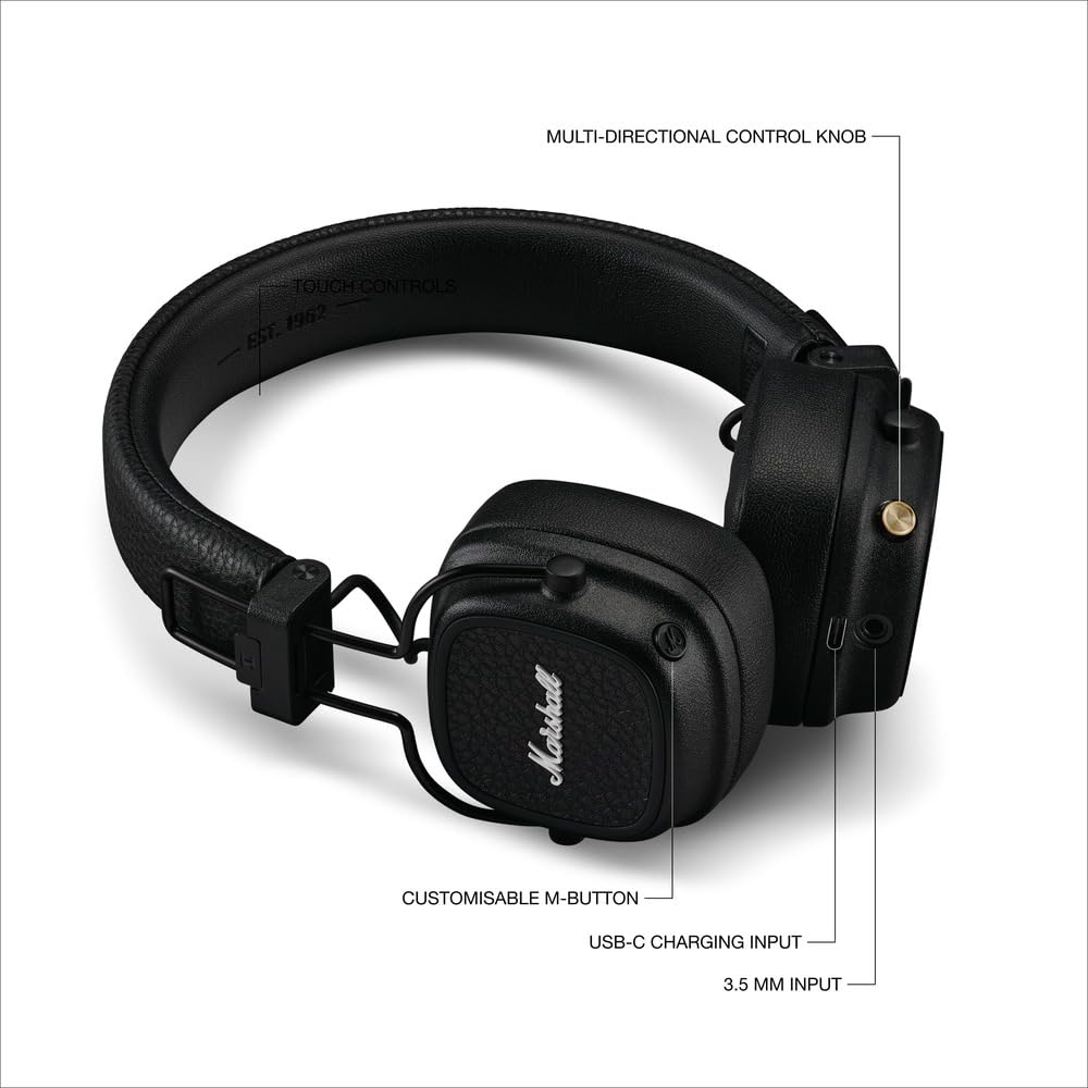 Open-Box New Marshall Major V On-Ear Wireless Bluetooth Headphones - Headphones Retail $159.00
