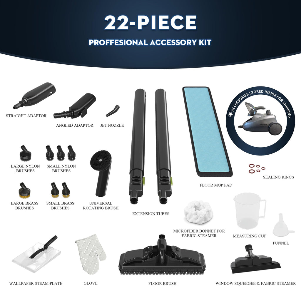 Grey 1500W Heavy-Duty Multipurpose Steam Cleaner