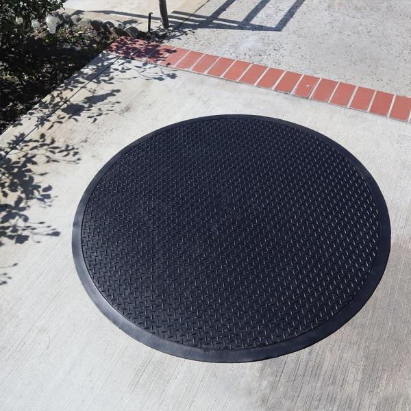 Circular Rubber Mat 48-Inch Diameter 9mm Thick Black