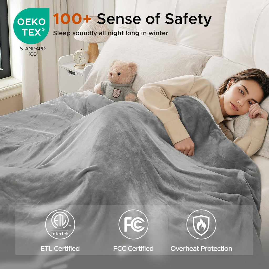 Open-Box New STHYTON Full Size Heated Blanket - 72x84 Dual-Sided 9 Heat Levels Auto-Off Retail $39.00