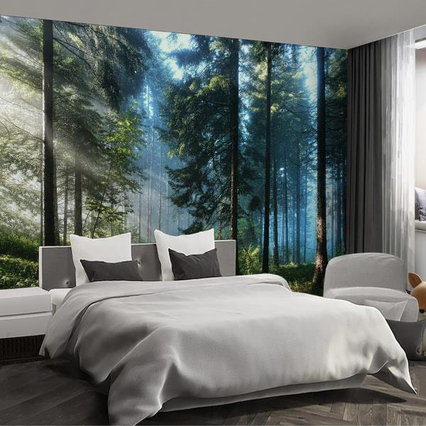 Forest Landscape Wall Mural Woodland Tree Peel and Stick Wallpaper 85x118