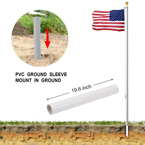 Flag Pole for Outside In Ground, 25FT Sectional Flag Pole Kit, Extra Thick 14 Gauge Heavy Duty Aluminum Flagpole, Outdoor Flag Poles with 3x5 American Flag for Yard, Residential or Commercial Retail $79.00