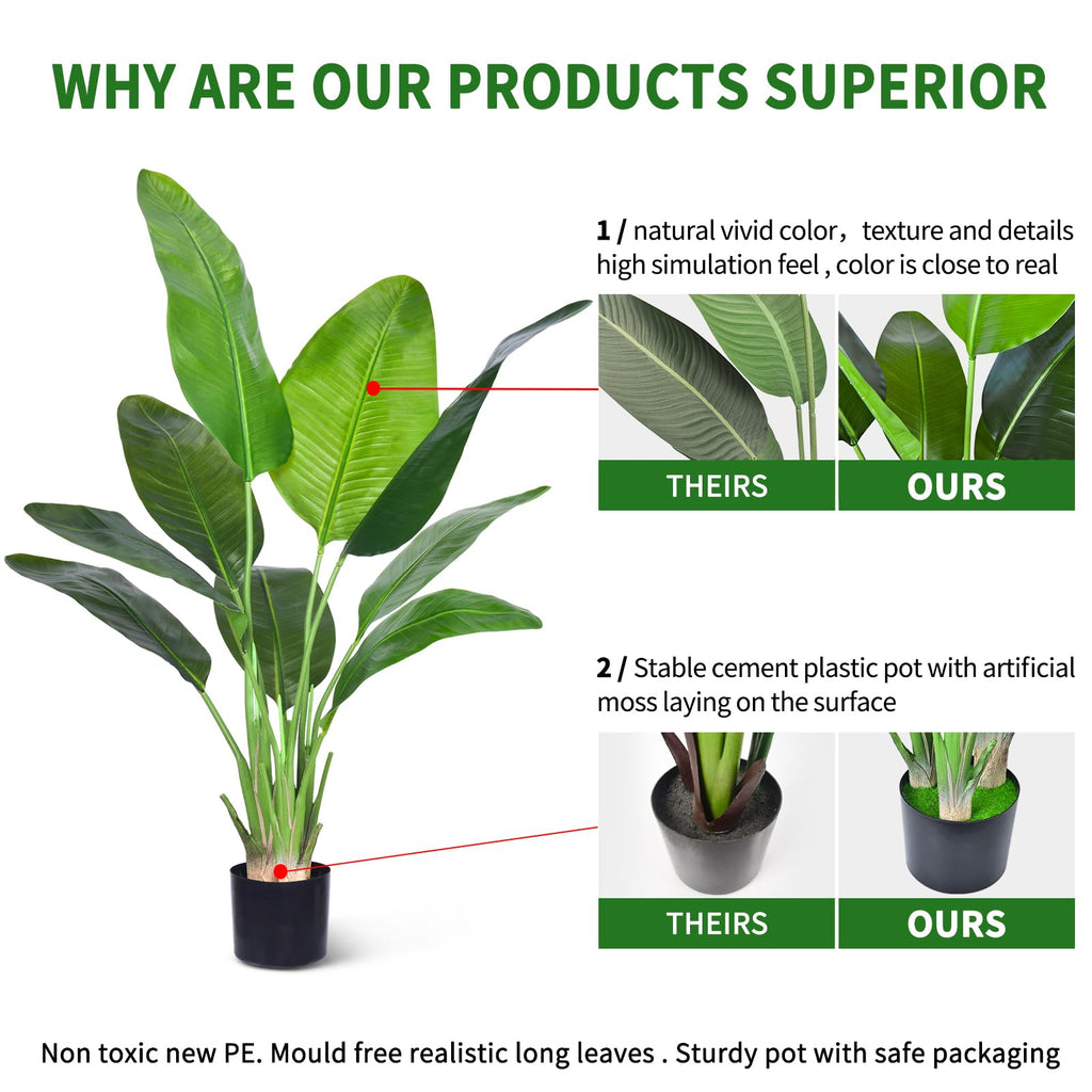 FT Green Artificial Bird of Paradise Plant Tree