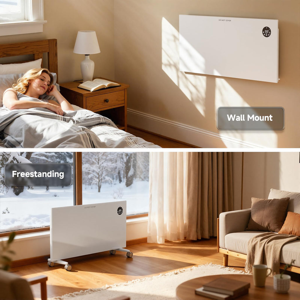 Orange Smart WiFi Mica Infrared Space Heater WallFreestanding Mount