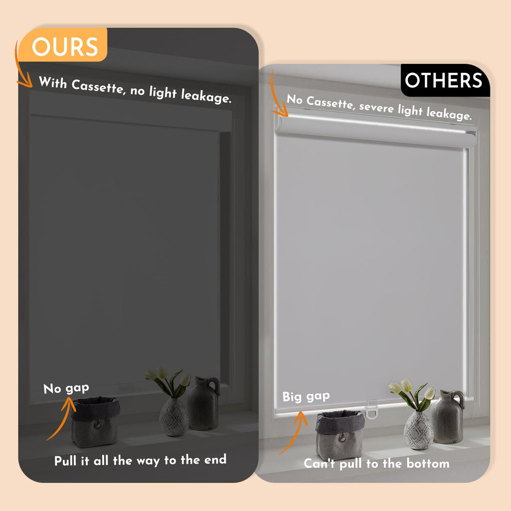 Open-Box New Persilux White Blackout Free-Stop Roller Shades 27W x 72H Retail $36.00