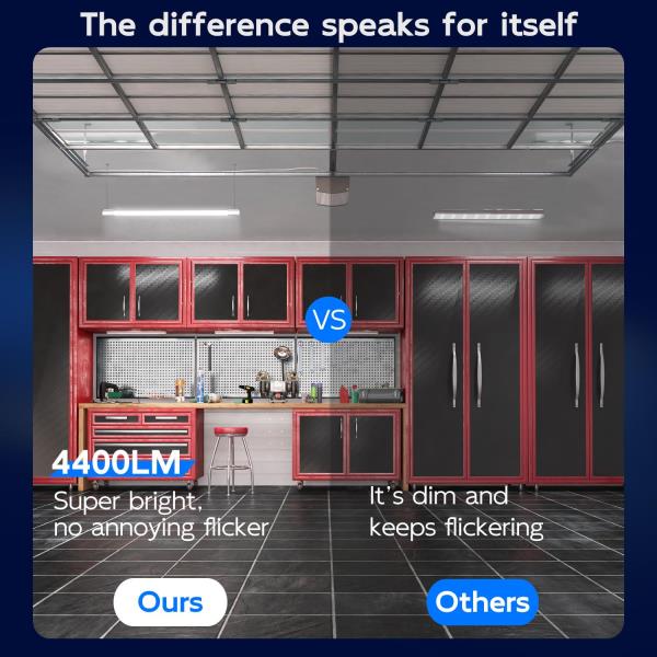 hykolity 10 Pack 4FT Linkable LED Utility Light Fixture, 4400lm, 42W, 5000K Daylight for Workshop, Garage, Hanging or Surface Mount, with Power Cord, ETL Retail $89.00