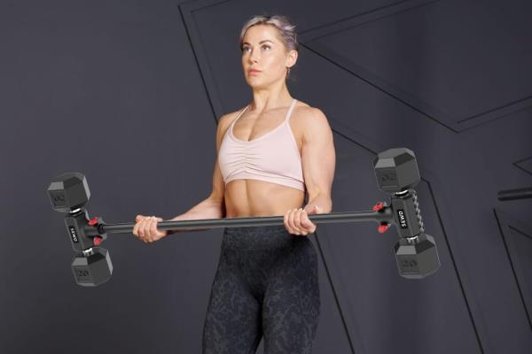 Dumbbell Converter Bar for Barbell Set Adjustable Weights up to 220LB Capacity Red - $69.00