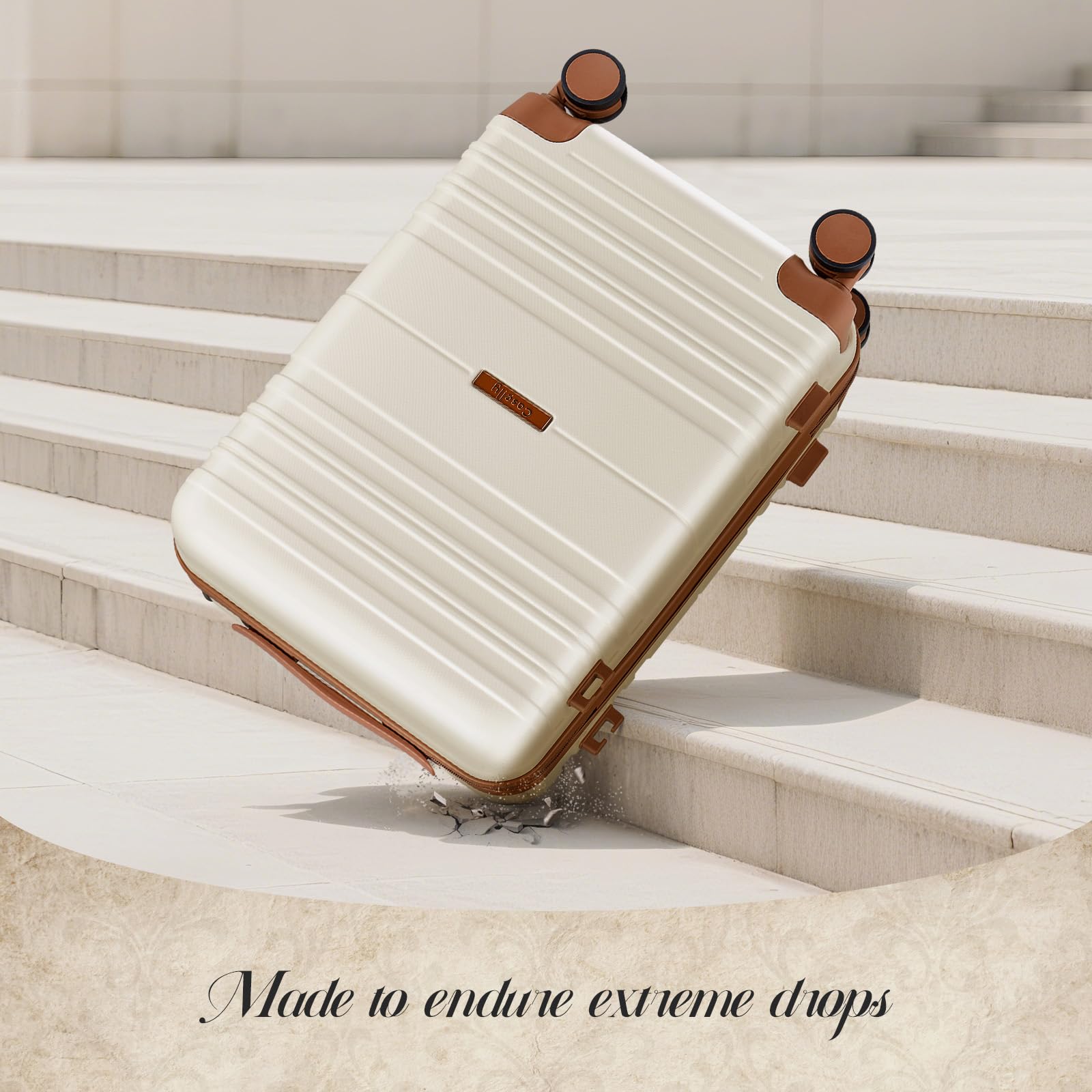 Open-Box New CASELLY Rose Gold Hard-Shell Carry-On Luggage w 360 Spinner Wheels