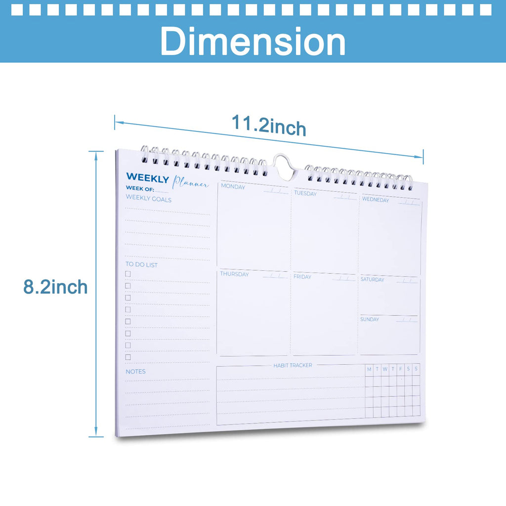 Weekly Planner Pad A4 Size 52 Sheets Spiral Tear Off Notepad Productivity Tracker Retail $12.00