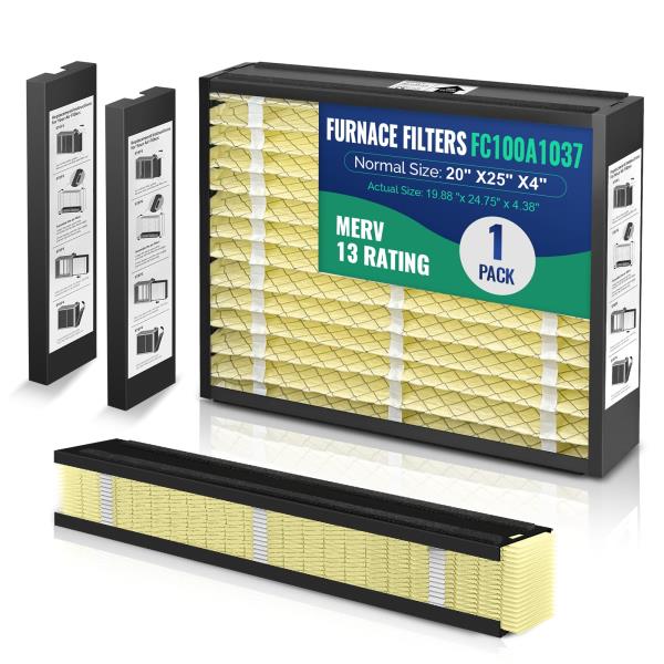 20x25x4 Air Filter MERV 13 Superior Pet  Allergy Defense Compatible with Honeywell FC100A1037