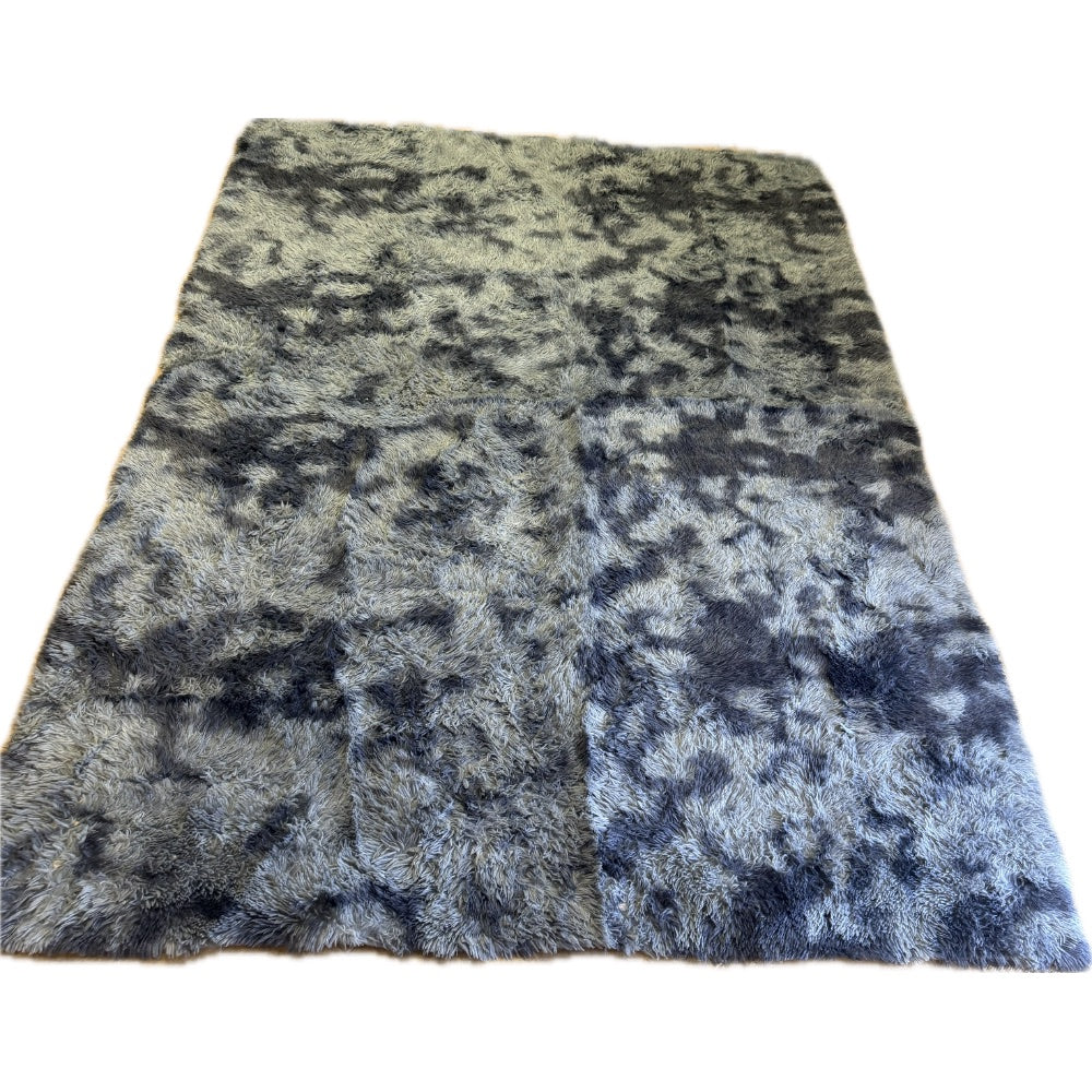 Gray Abstract Pattern Plush Shag Rug 88 x 107