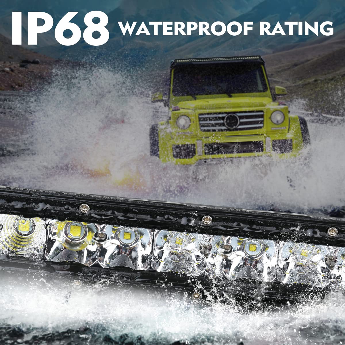 Black 32 Inch Automotive LED Light Bar Flood  Spot Beam Combo 30000LM Off Road