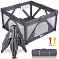 Foldable Baby Playpen Extra Large 50X50 Portable Play Yard Dark Grey