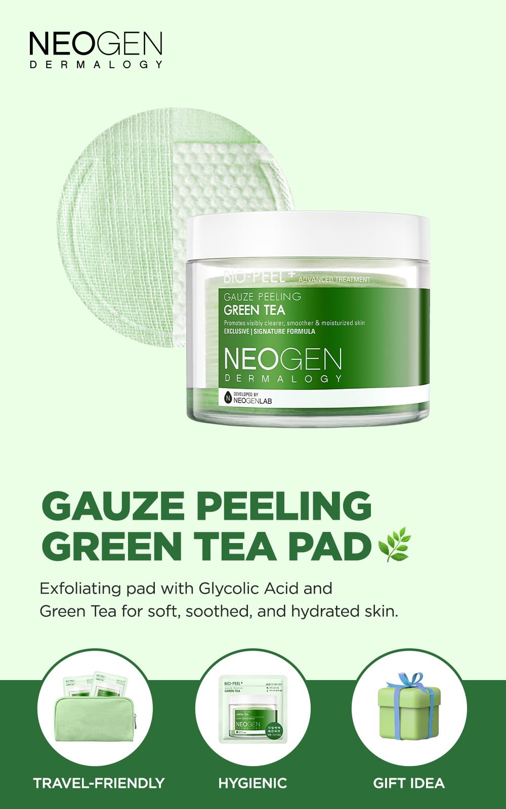 Green Tea Bio-Peel Gauze Peeling Pads - 8 Count
