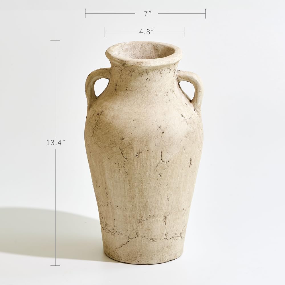 New LB2 Rustic Ceramic Zen Style Vase - 13.4 Tall